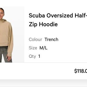 Scuba Oversized Half-Zip Hoodie in Tan